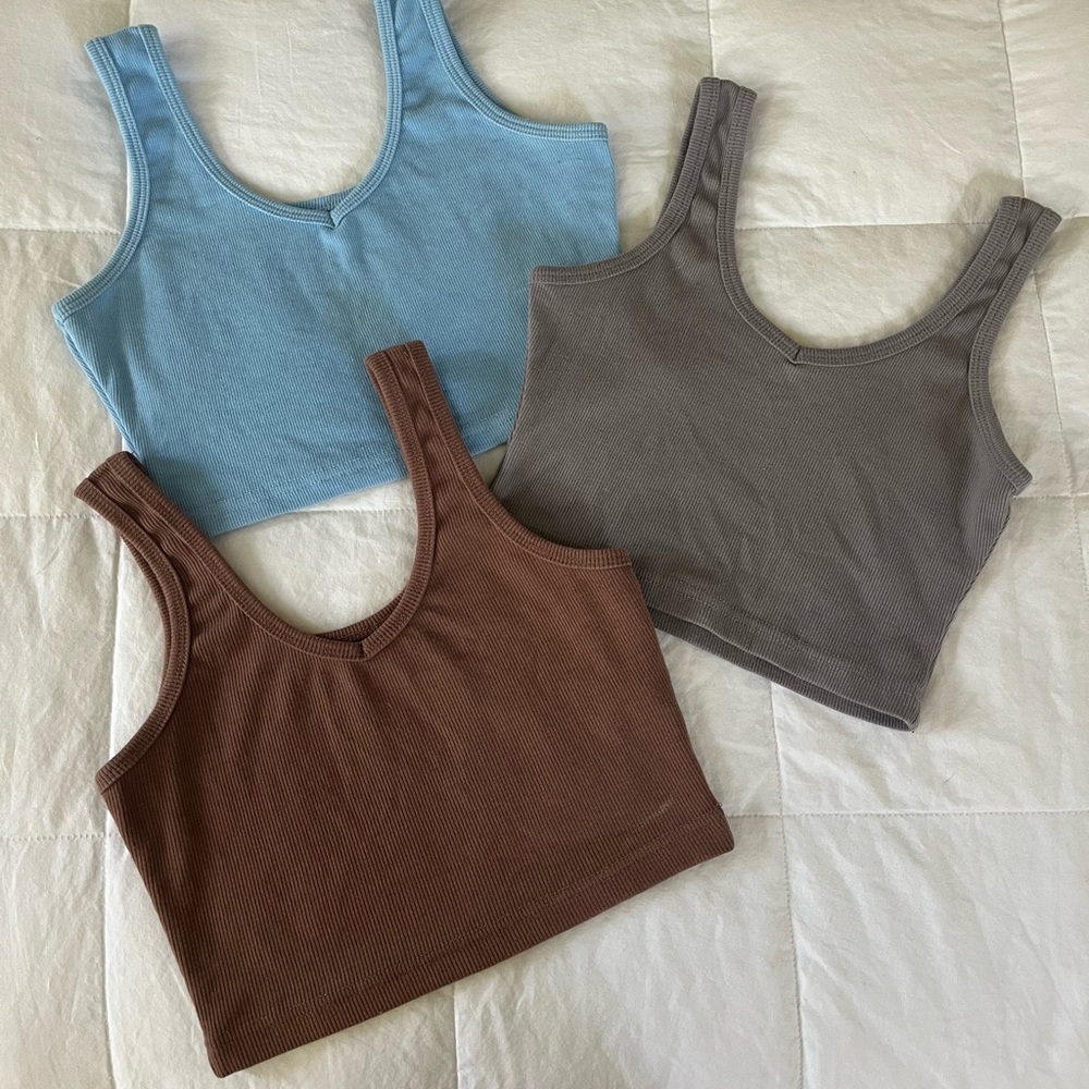 Brown Blue & Grey Tank top set